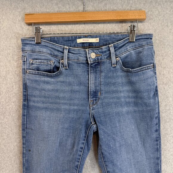 Levis 711 Skinny Jeans Womens Size 28 Medium Wash Denim Stretch Ankle Length - Picture 6 of 16